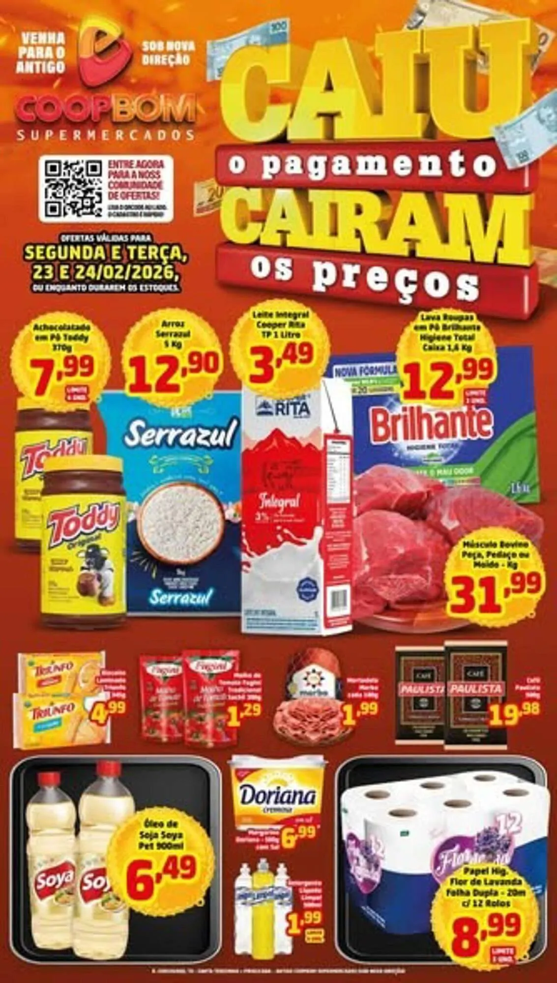 Encarte de Tabloide CoopBom 23 de fevereiro até 24 de fevereiro 2026 - Pagina 1