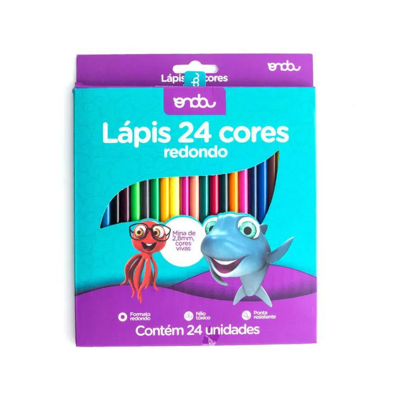 Lápis 24 Cores Redondo - Onda