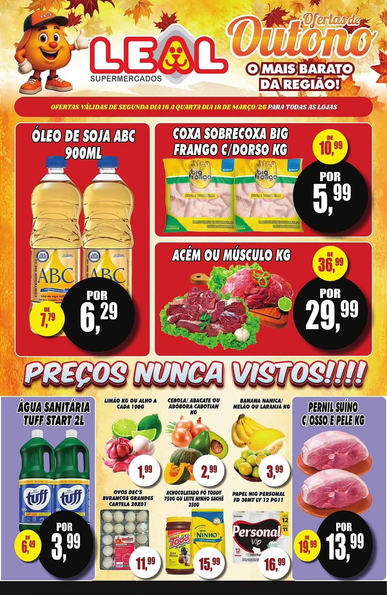 Encarte de Folheto Supermercado leal 18 de março até 19 de março 2026 - Pagina 1