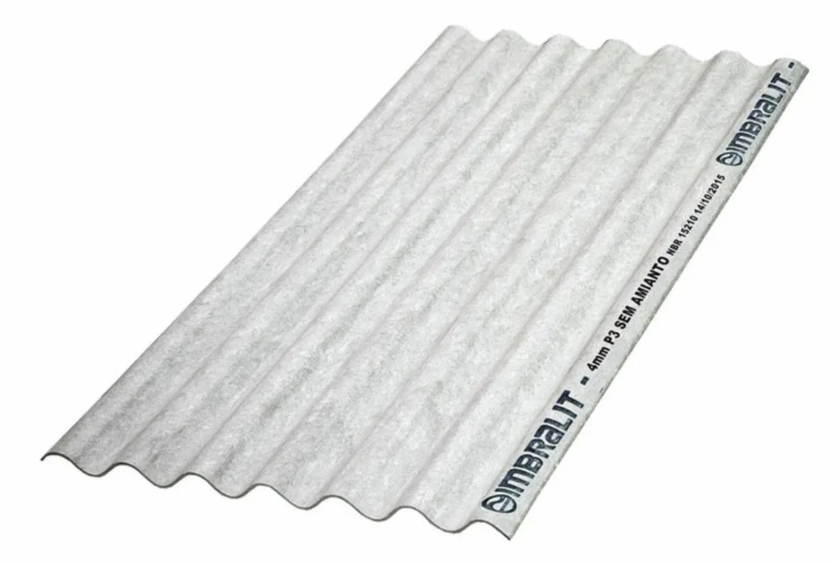Telha de Fibrocimento Imbralit Sem Amianto 4mm 2,44x0,50m