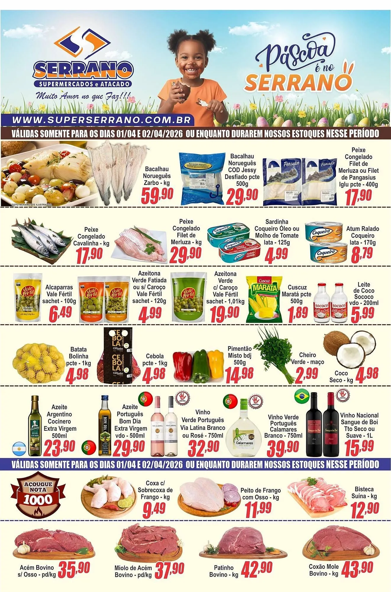 Encarte de Catálogo Serrano Supermercado 31 de março até 7 de abril 2026 - Pagina 1