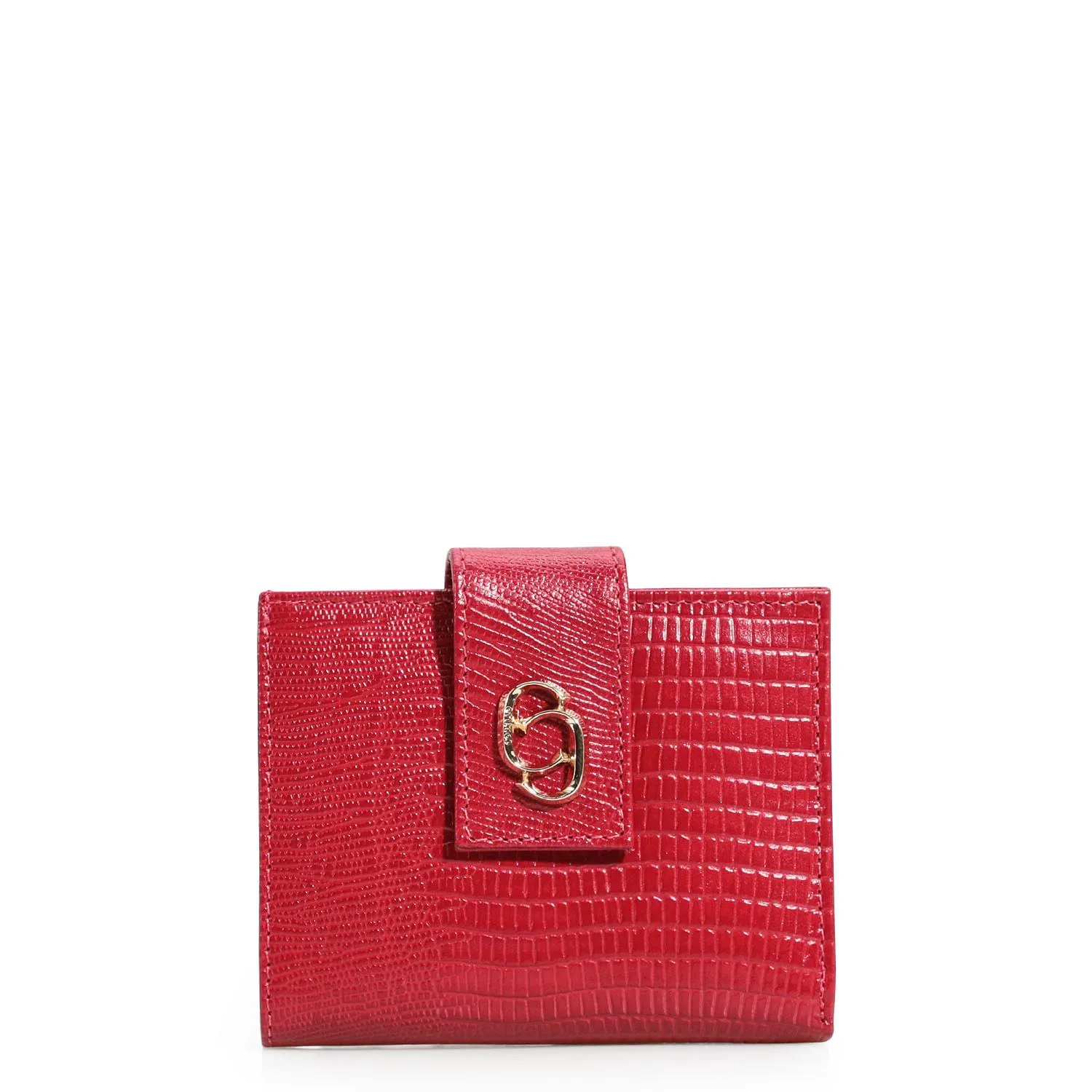 Carteira Couro Lezard Vermelho