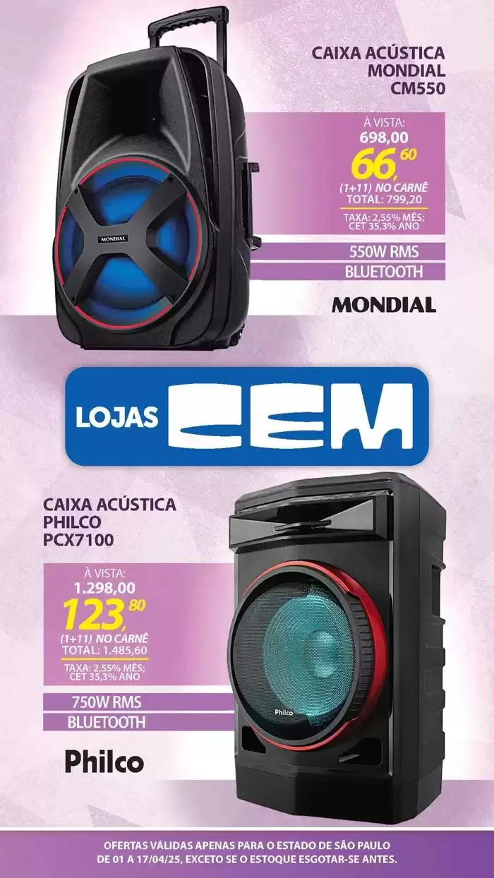 Encarte de Encarte Lojas Cem 3 de abril até 17 de abril 2025 - Pagina 59