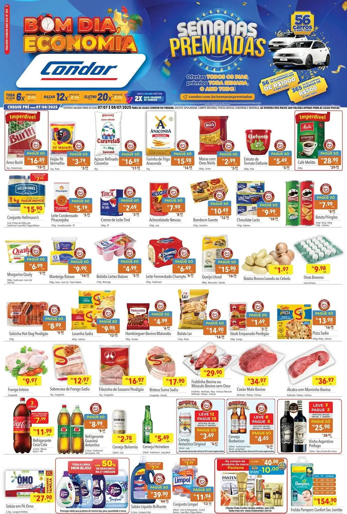 Encarte de Catálogo Supermercados Condor 7 de julho até 8 de julho 2025 - Pagina 1