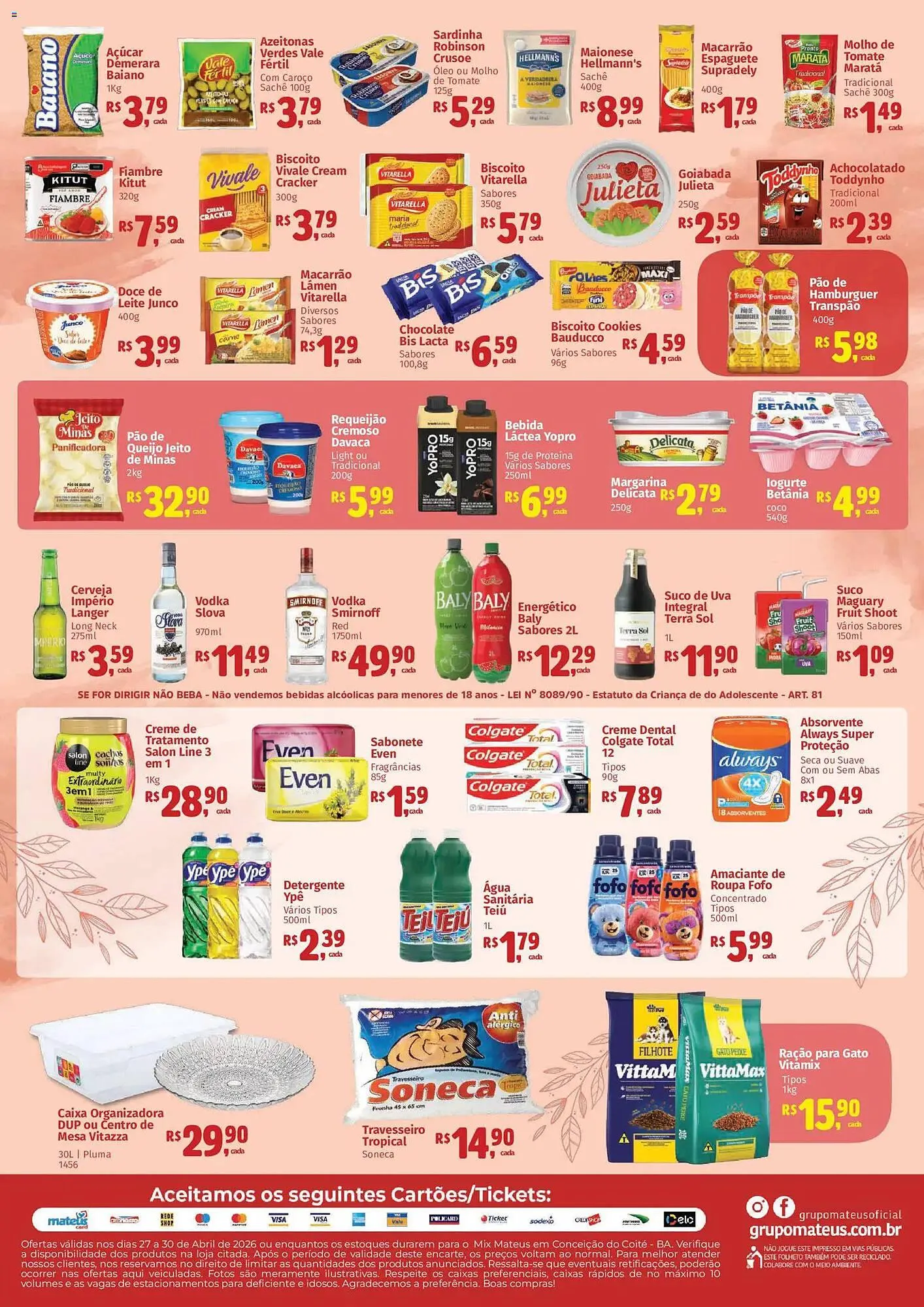 Encarte de Catálogo Supermercados Mateus 27 de abril até 30 de abril 2026 - Pagina 2