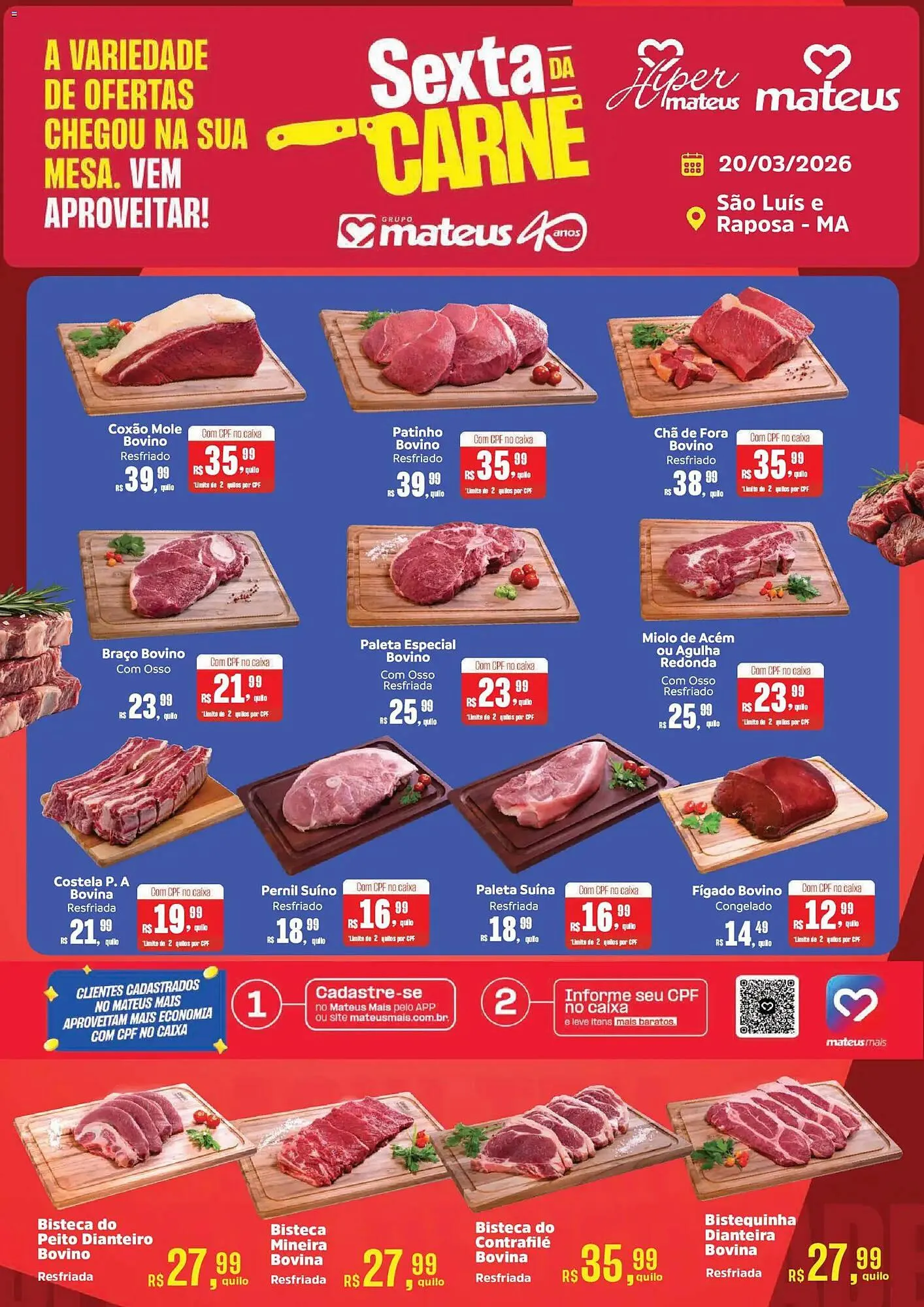 Encarte de Catálogo Supermercados Mateus 20 de março até 20 de março 2026 - Pagina 1