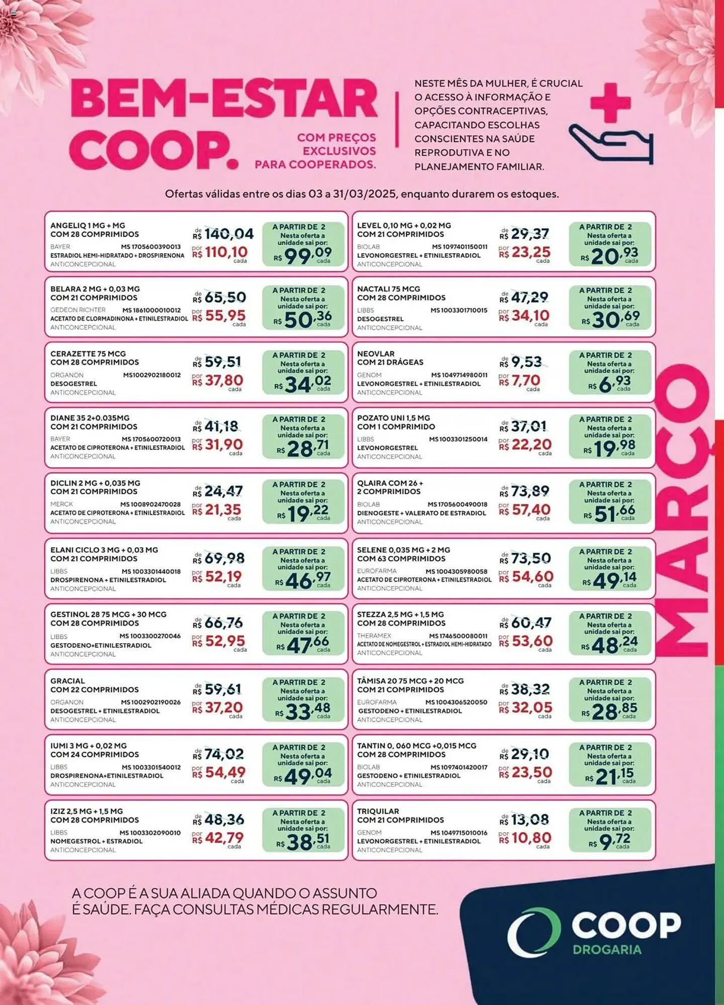 Encarte de Catálogo Drogaria Coop 3 de março até 31 de março 2025 - Pagina 22