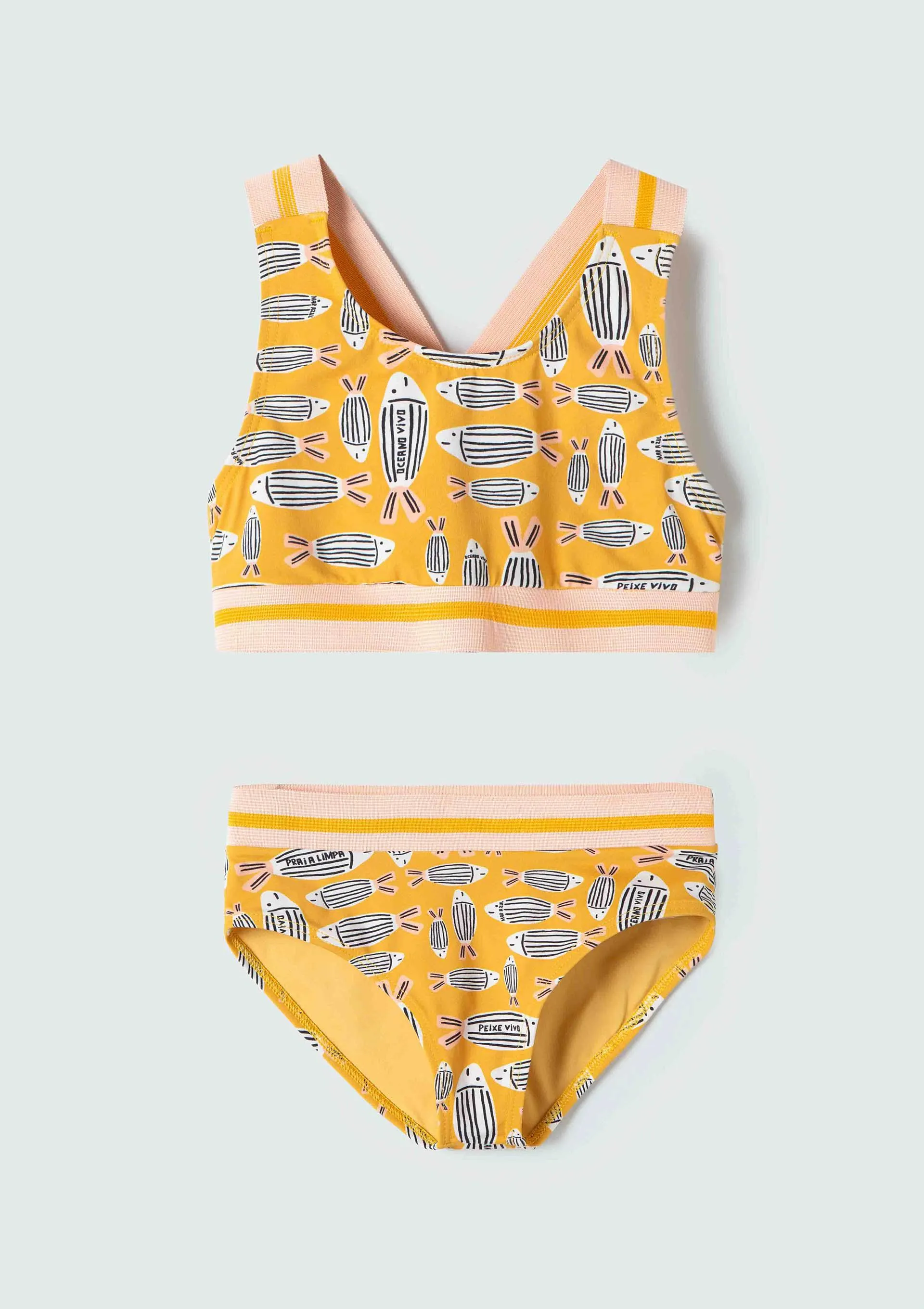 Biquíni Infantil Estampado Fábula - Amarelo