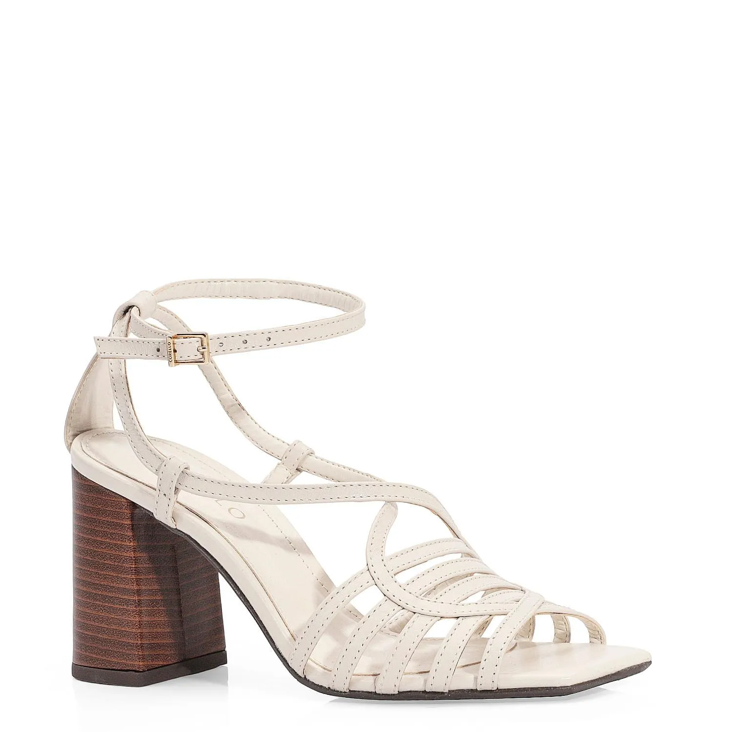 Sandália Couro Off White