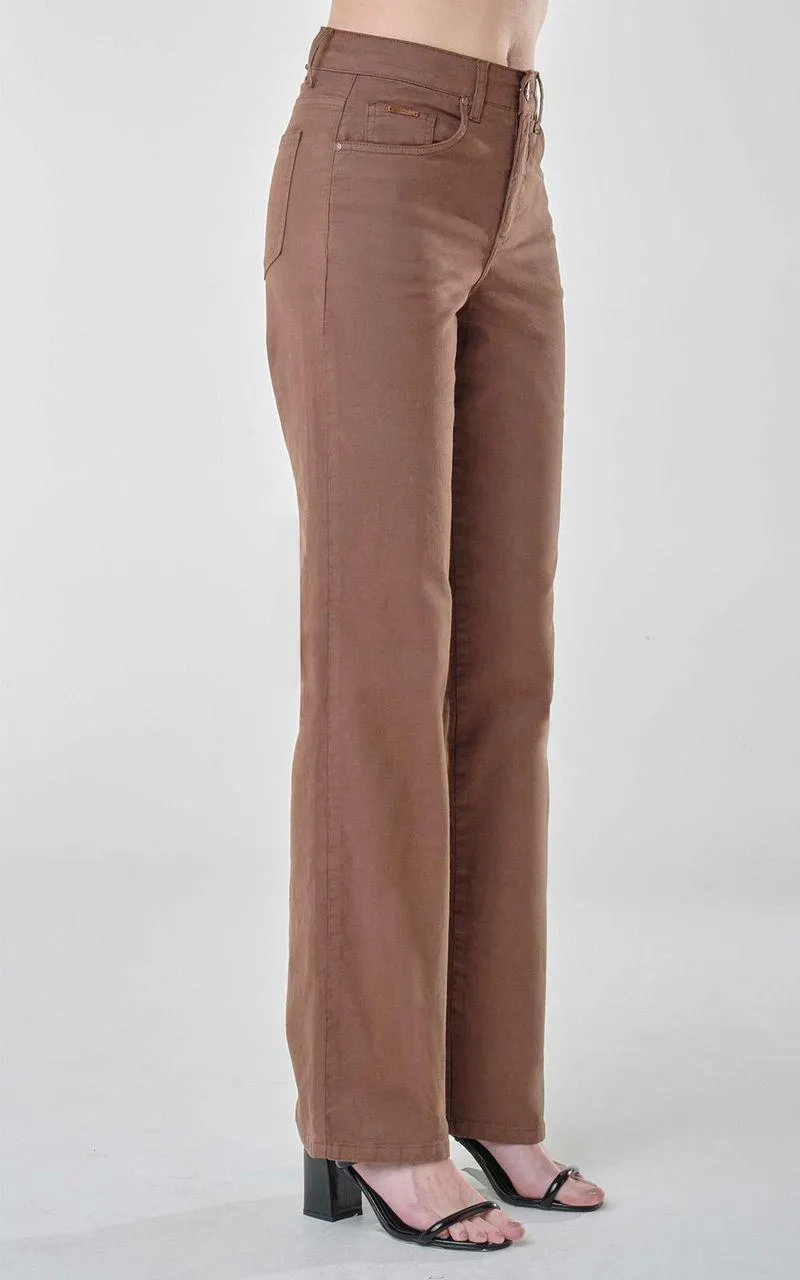 Calça Sarja Reta Colors Feminina - MOCHA