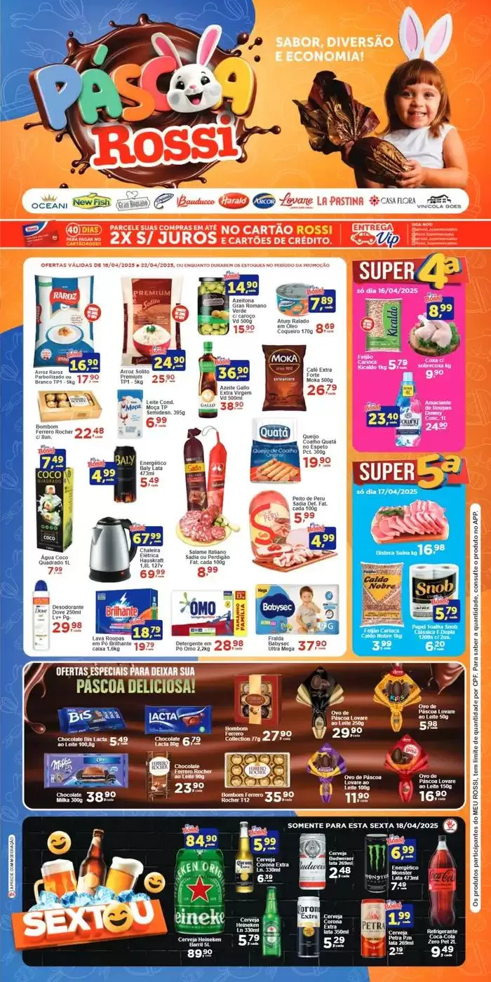 Encarte de Catálogo Rossi Supermercados 16 de abril até 22 de abril 2025 - Pagina 1