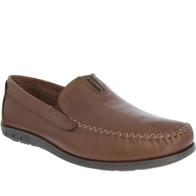 Mocassim Pegada Anilina Texturizado Couro Marrom