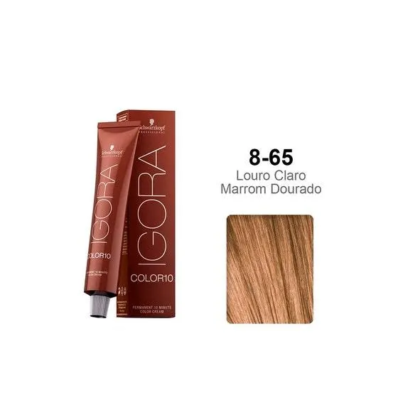 Tintura Schwarzkopf Igora Color 10 8.65 Louro Claro Marrom Dourado