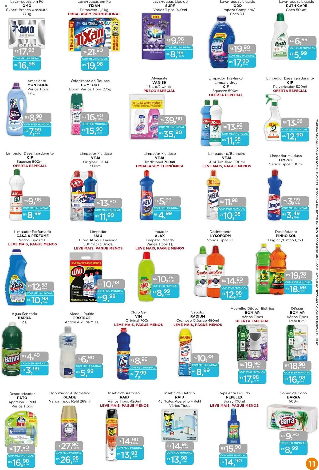 Encarte de Catálogo Supermercados Mundial 11 de abril até 24 de abril 2025 - Pagina 11