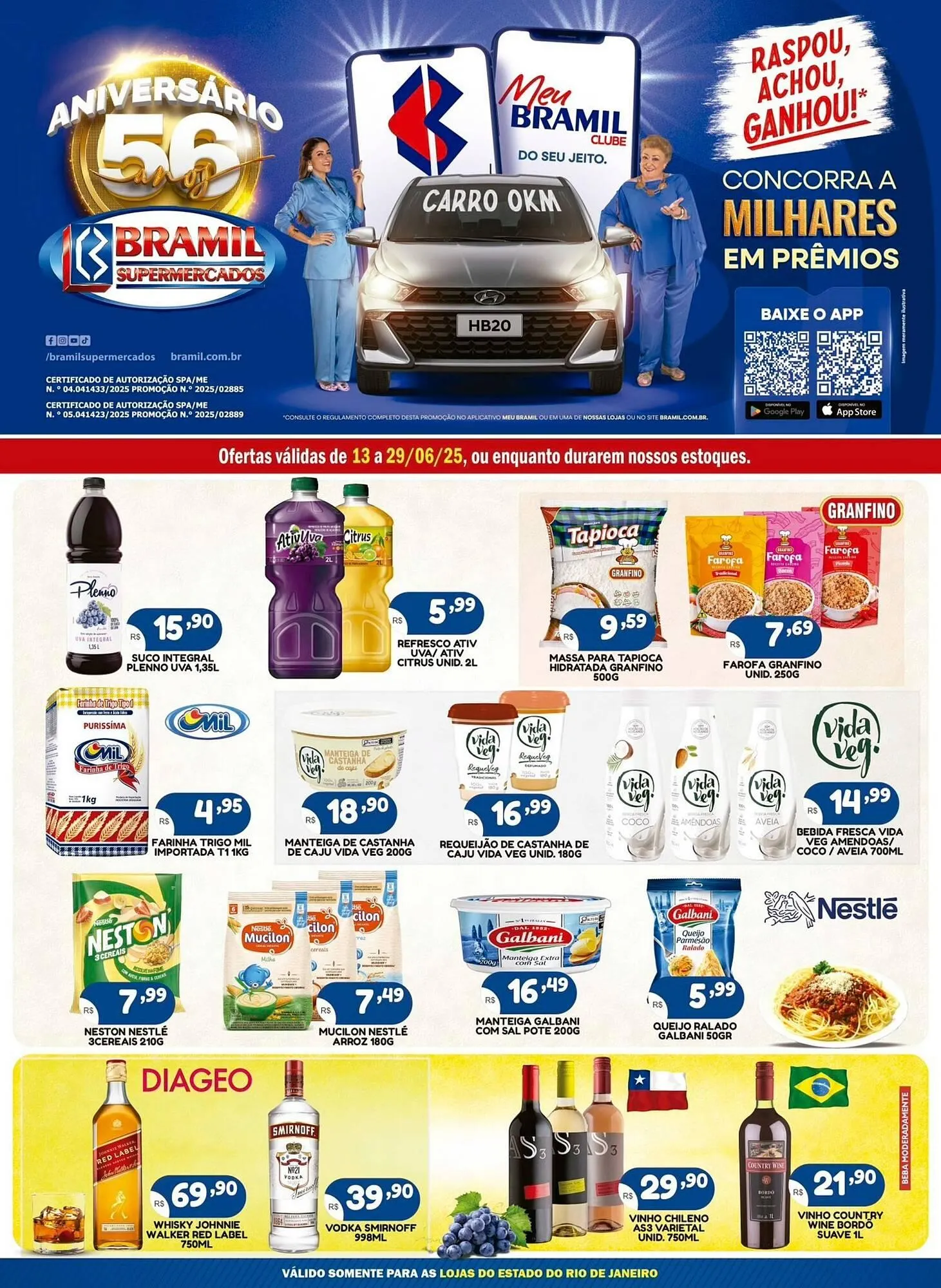 Encarte de Catálogo Bramil Supermercados 13 de junho até 29 de junho 2025 - Pagina 1