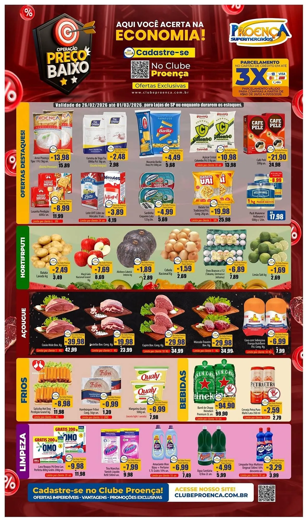 Encarte de Catálogo Proença Supermercados 26 de fevereiro até 1 de março 2026 - Pagina 1