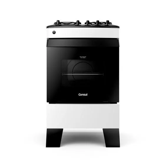 Fogão 4 Bocas Consul CFO4ZABUNA Mesa Esmaltada Branco Bivolt