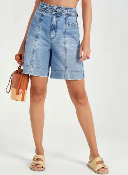 Bermuda Jeans Comfort Com Cinto