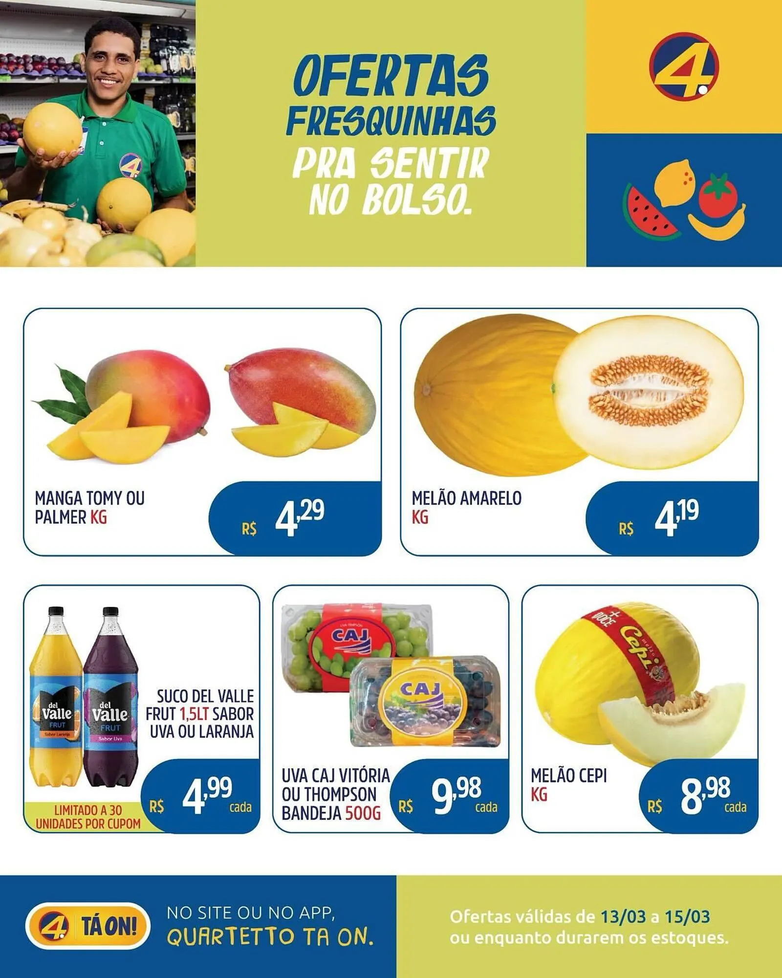 Encarte de Catálogo Quartetto Supermercados 13 de março até 15 de março 2026 - Pagina 4