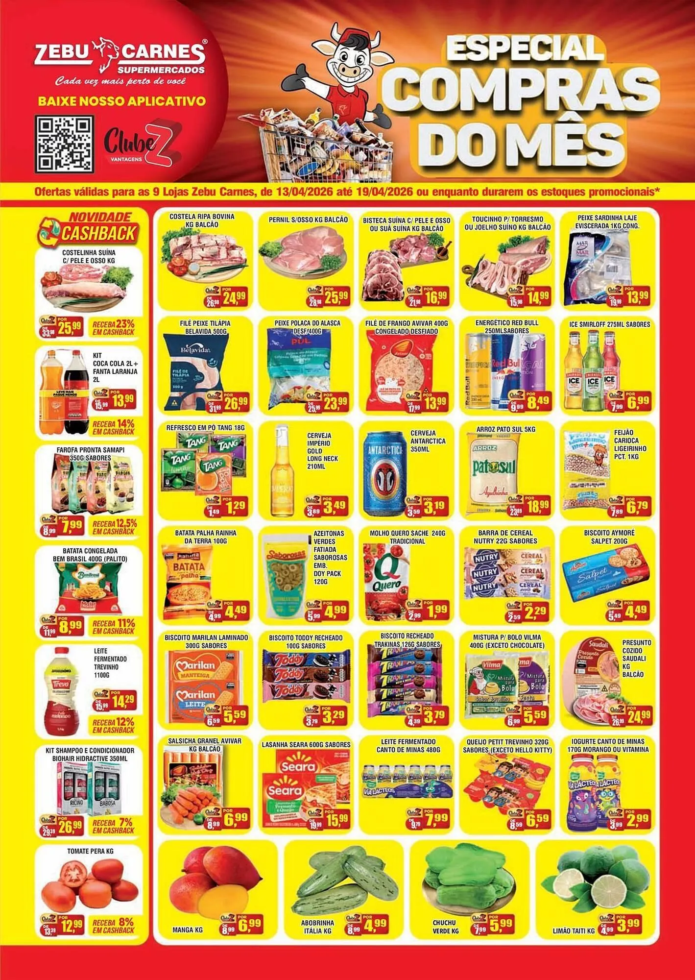 Encarte de Catálogo Zebu Carnes Supermercados 13 de abril até 19 de abril 2026 - Pagina 1