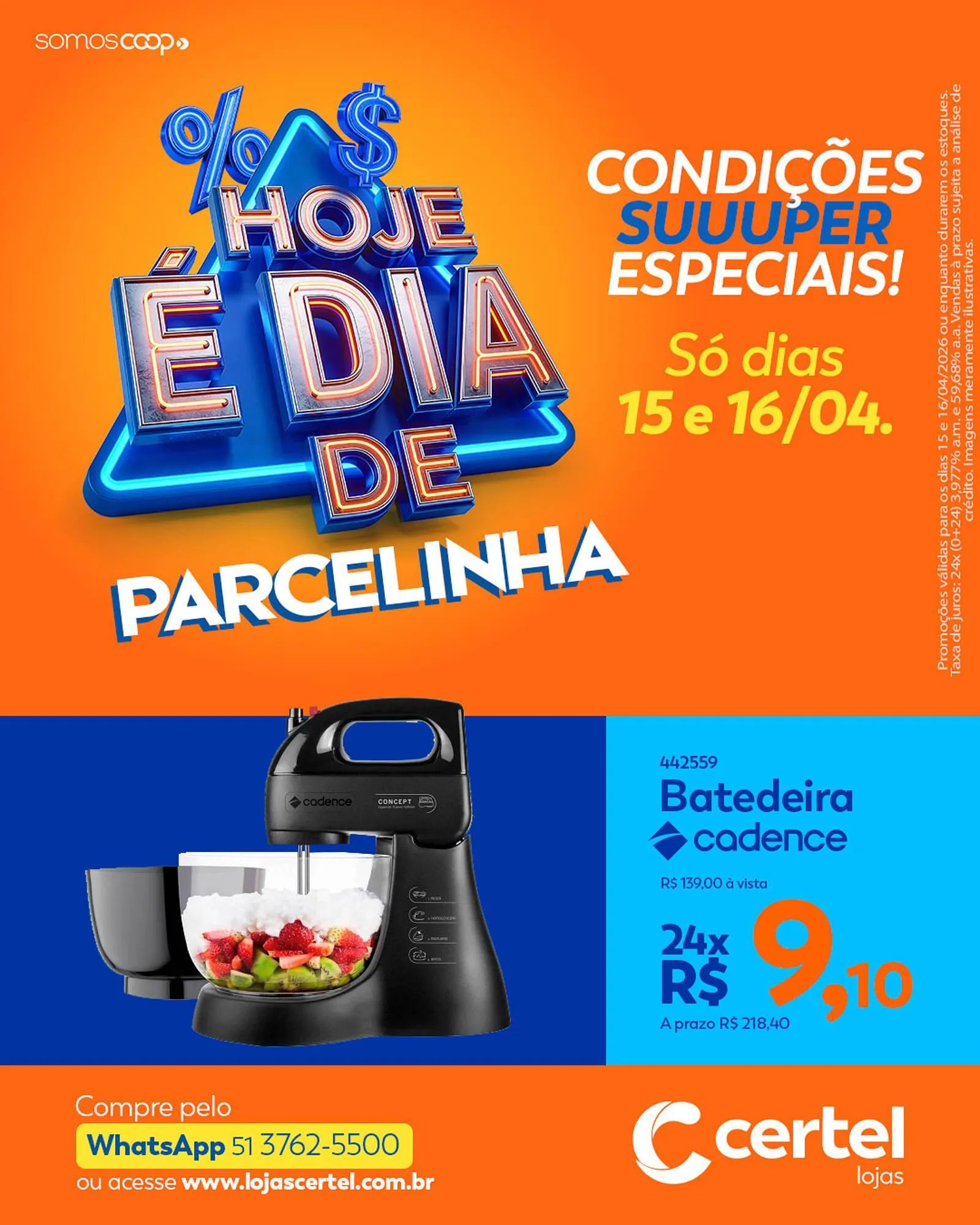 Encarte de Folheto Lojas Certel 15 de abril até 16 de abril 2026 - Pagina 1