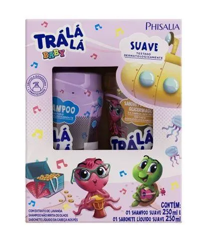 Kit Shampoo + Sabonete Líquido Suave Da Cabeça Aos Pés Com Extrato De Lavanda Trá Lá Lá Baby