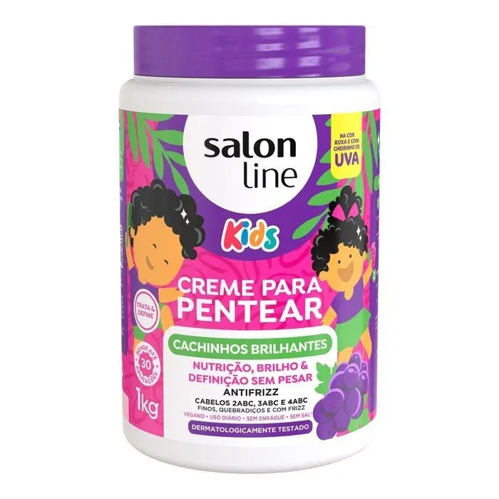 Creme para Pentear Salon Line Cachinhos Brilhantes Uva 1kg