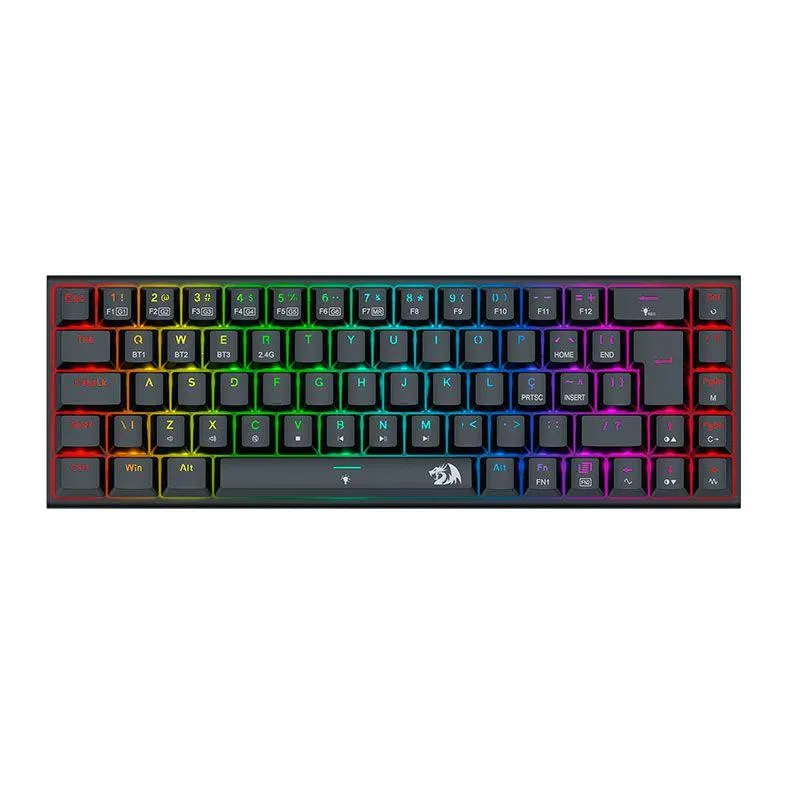 Teclado Mecanico Gamer Redragon Ryze Pro, RGB, Wireless, Switch Brown, K633RGB-PRO-PT-BROWN