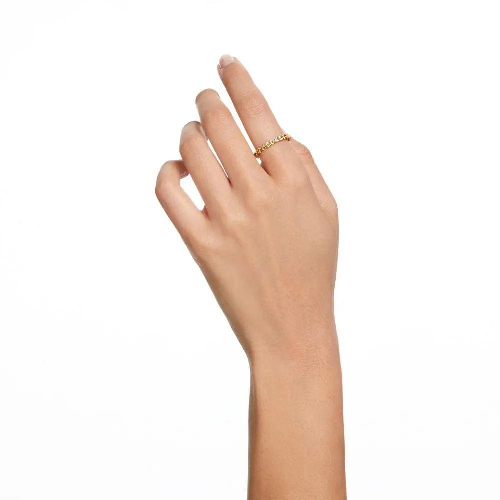 Anel Matrix, Lapidação redonda, Amarelo, Lacado a dourado