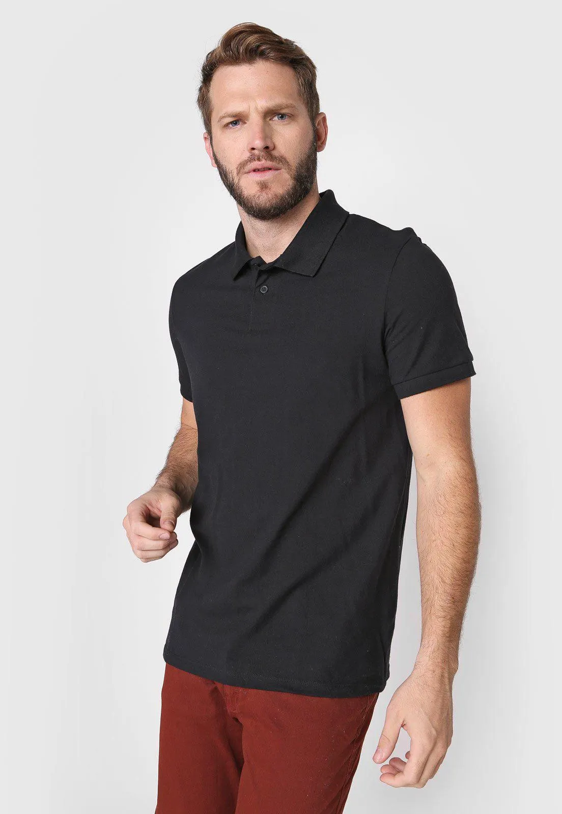 Camisa Polo Hering Reta Lisa Preta