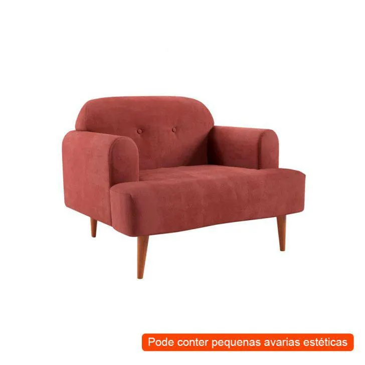 [OUTLET] Poltrona Kiev Veludo Telha