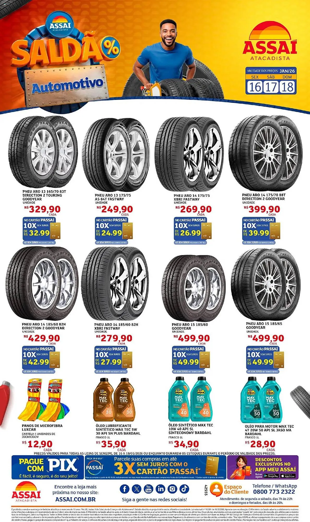 Encarte de Encarte Assaí Atacadista 16 de janeiro até 18 de janeiro 2026 - Pagina 1