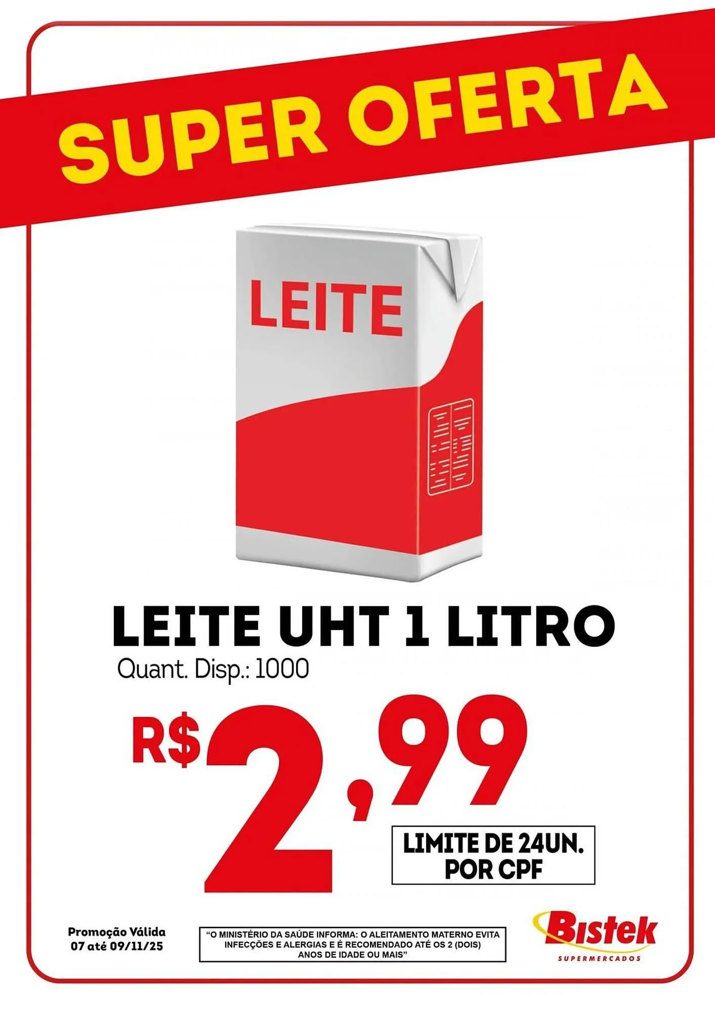 Encarte de Encarte Bistek Supermercados 7 de novembro até 9 de novembro 2025 - Pagina 1