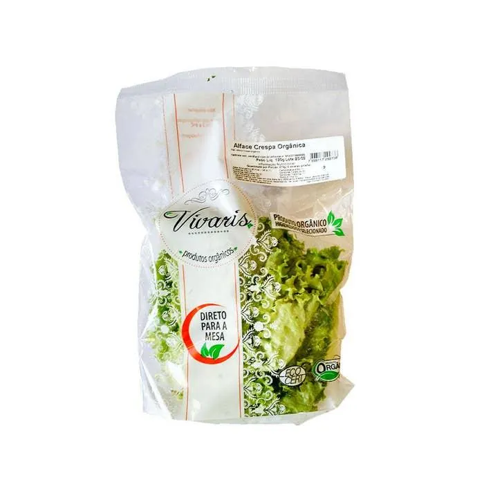Alface Crespa Orgânica Vivaris Pacote 120g