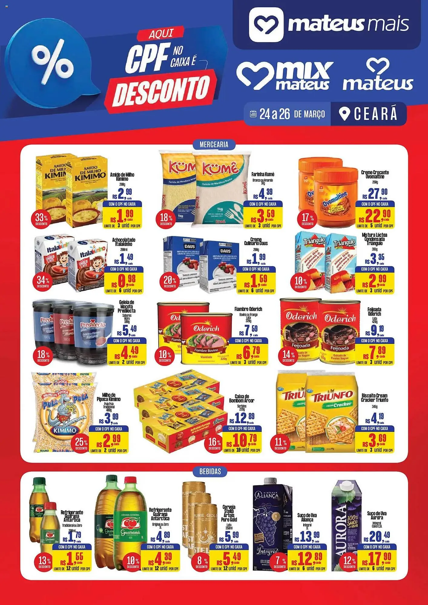 Encarte de Catálogo Supermercados Mateus 24 de março até 26 de março 2026 - Pagina 1