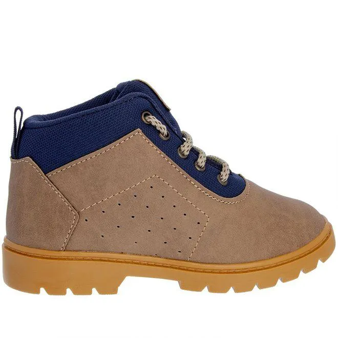 Bota Coturno Infantil Vertus Detalhe Recortes Marrom