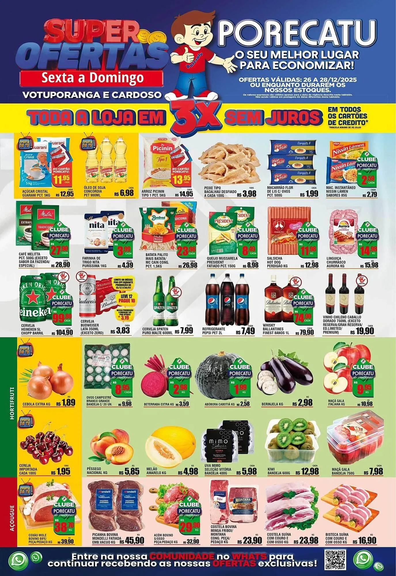 Encarte de Catálogo Supermercado Porecatu 26 de dezembro até 28 de dezembro 2025 - Pagina 1