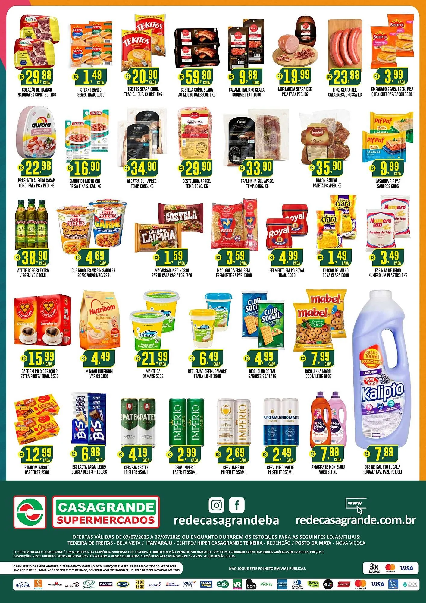 Encarte de Catálogo Casagrande Supermercados 7 de julho até 27 de julho 2025 - Pagina 2