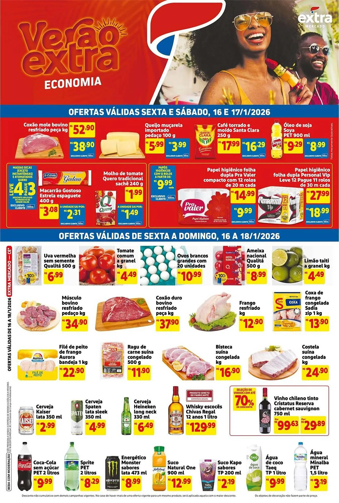 Encarte de Encarte Mercado Extra 16 de janeiro até 17 de janeiro 2026 - Pagina 1