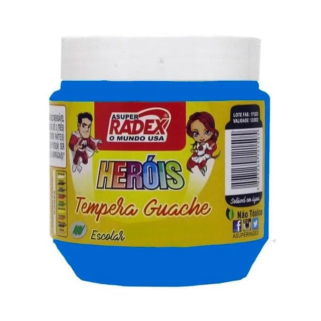 Tinta Guache Neon Asuper 220ml Azul - Radex