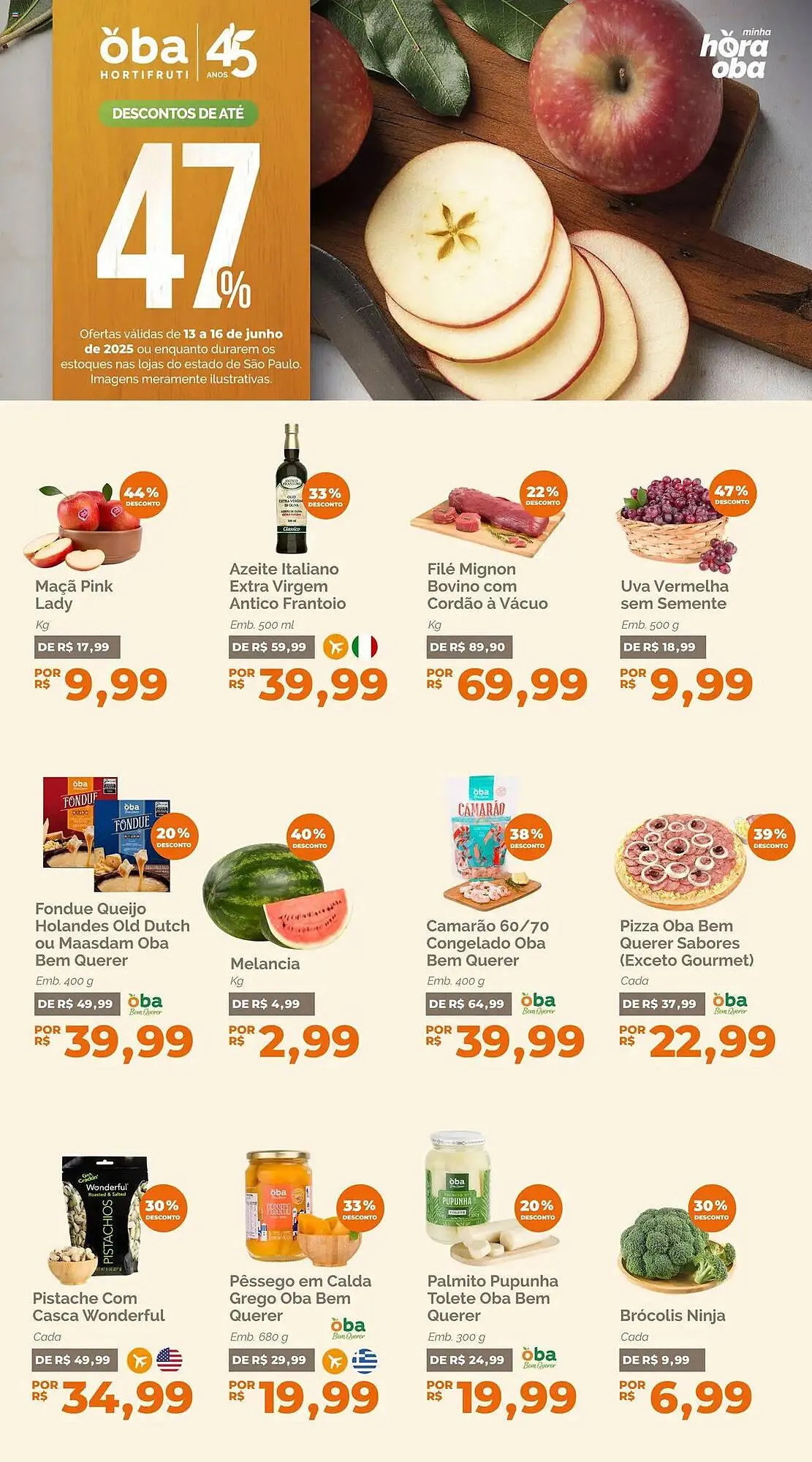 Encarte de Catálogo Oba Hortifruti 13 de junho até 17 de junho 2025 - Pagina 1