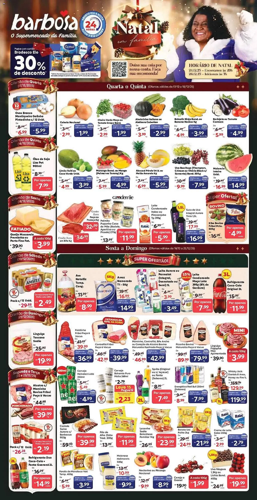 Encarte de Tabloide Barbosa Supermercados 17 de dezembro até 24 de dezembro 2025 - Pagina 1