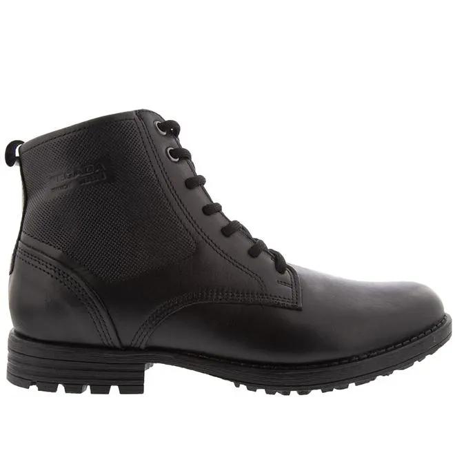Bota Coturno Pegada Anilina Texturizada Couro Preto