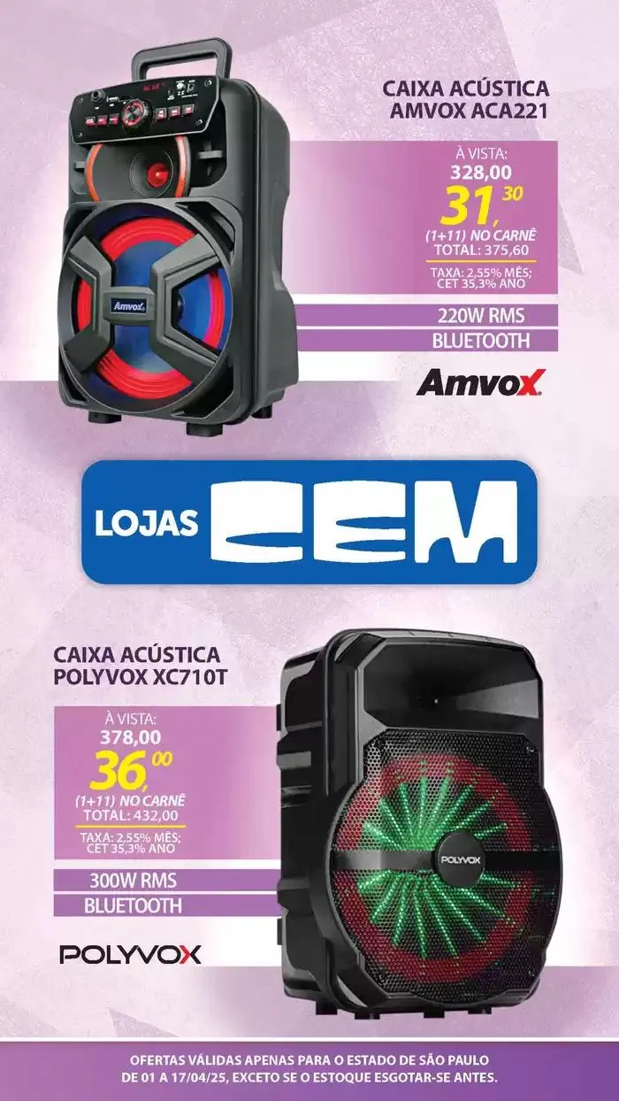 Encarte de Encarte Lojas Cem 3 de abril até 17 de abril 2025 - Pagina 57