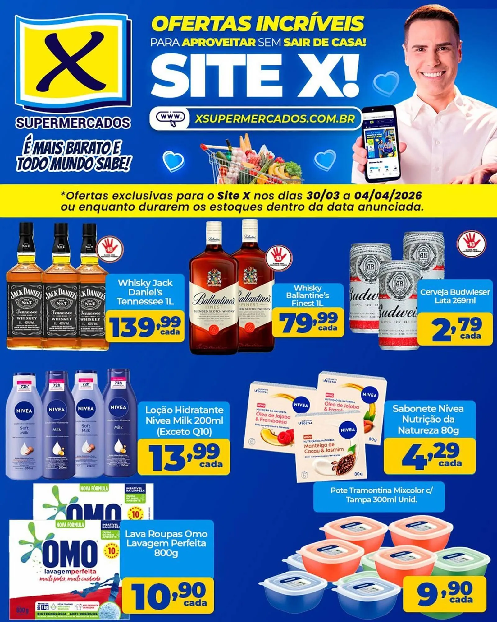 Encarte de Folheto X Supermercados 30 de março até 4 de abril 2026 - Pagina 1