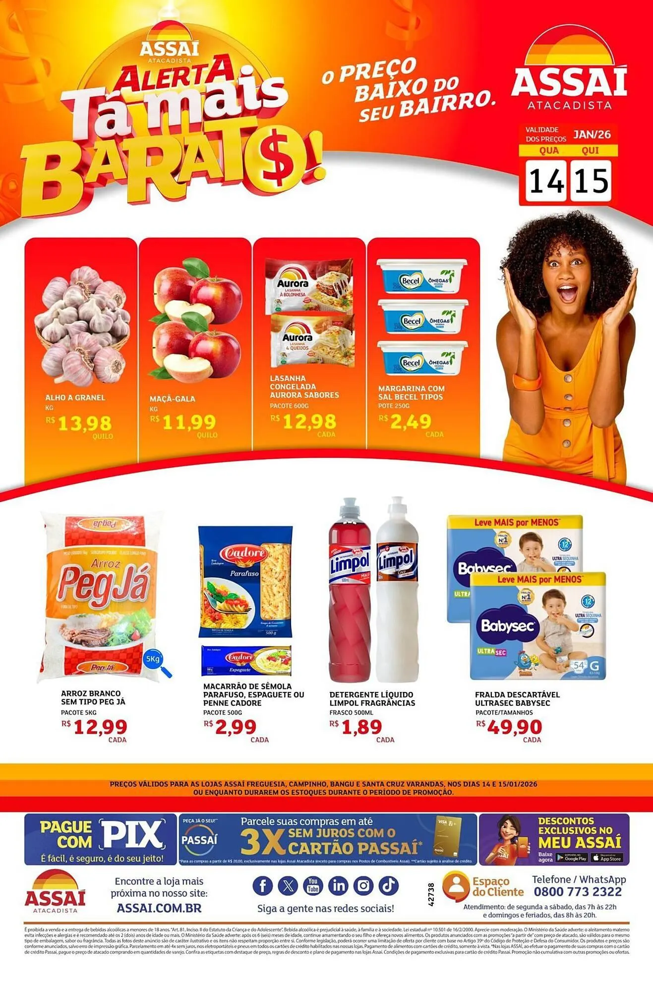 Encarte de Encarte Assaí Atacadista 14 de janeiro até 15 de janeiro 2026 - Pagina 1