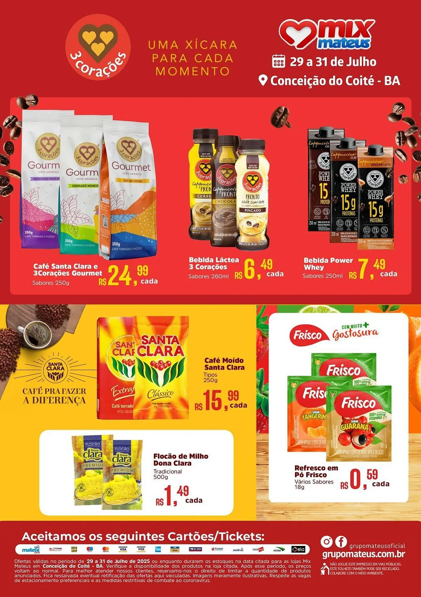 Encarte de Catálogo Supermercados Mateus 29 de julho até 31 de julho 2025 - Pagina 1