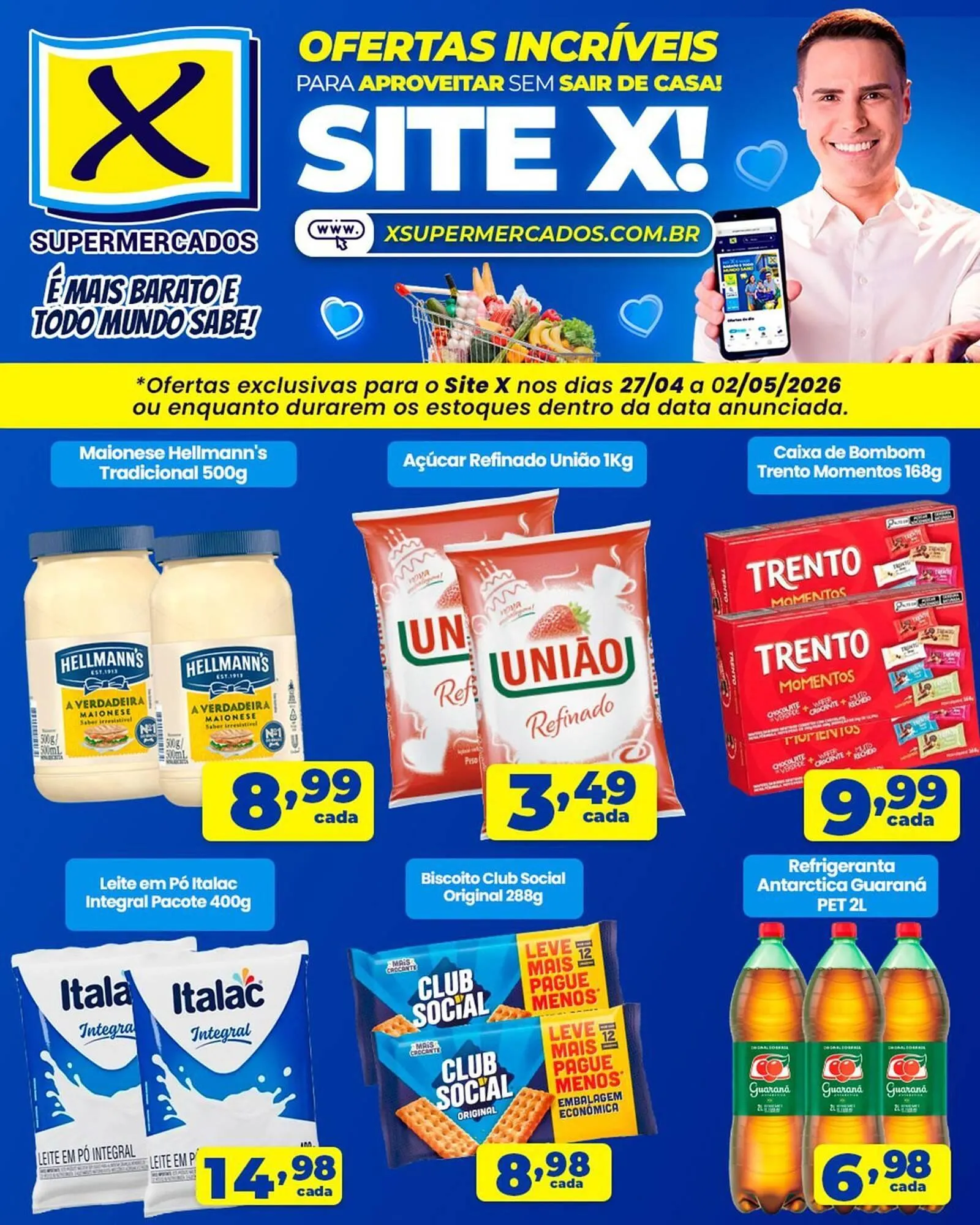 Encarte de Folheto X Supermercados 27 de abril até 2 de maio 2026 - Pagina 1