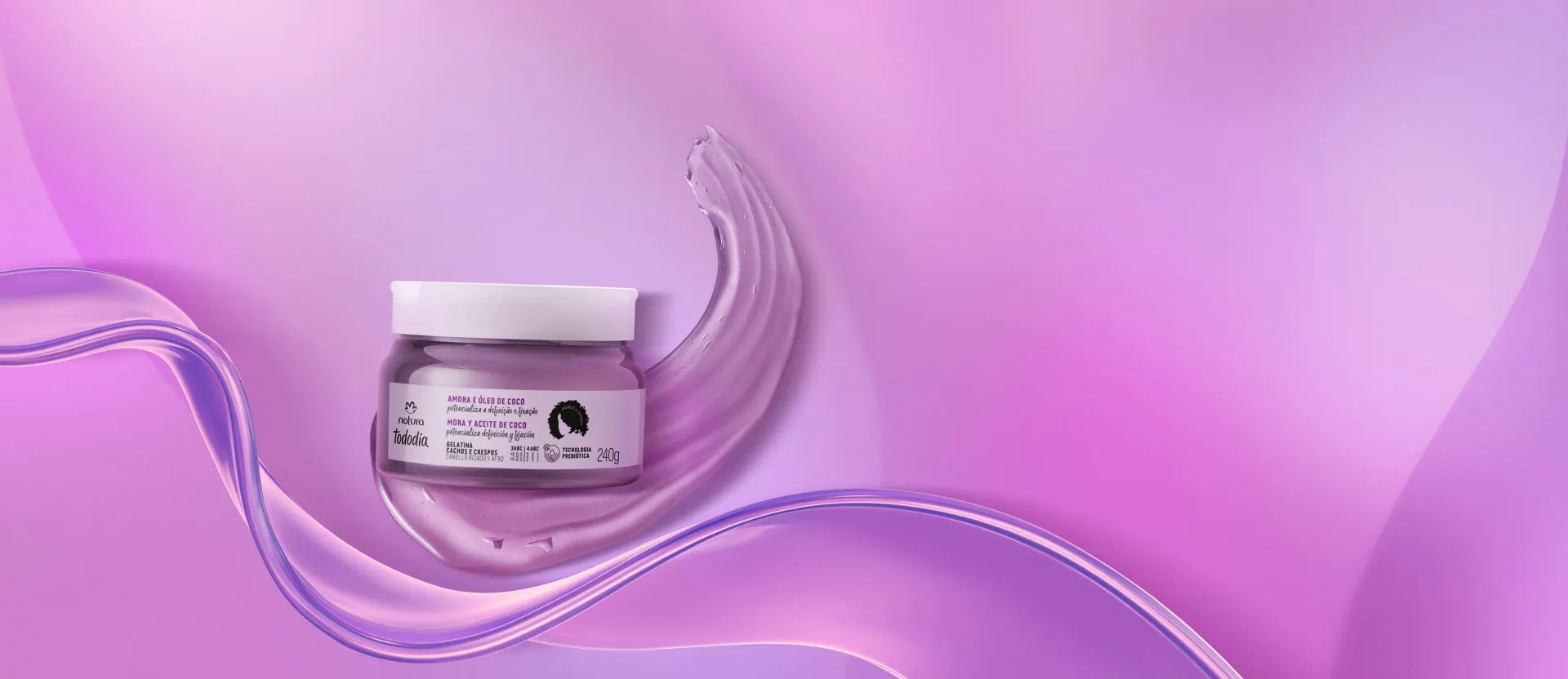 Gelatina Cachos e Crespos Tododia Amora e Óleo de Coco