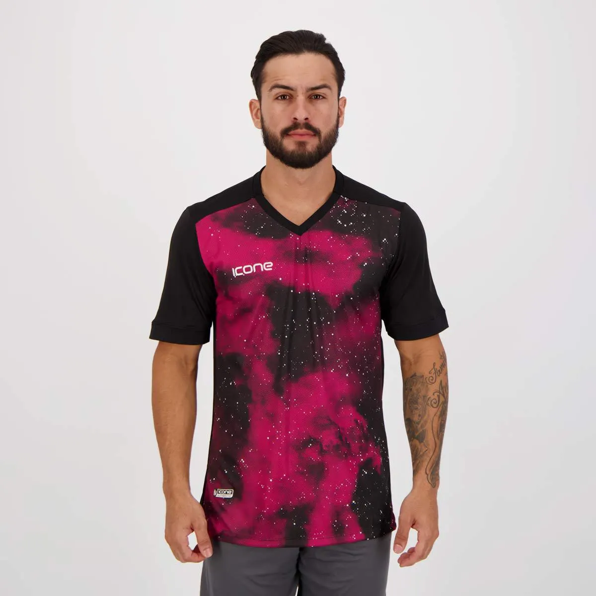 Camisa Ícone Sports Universe Preta e Rosa